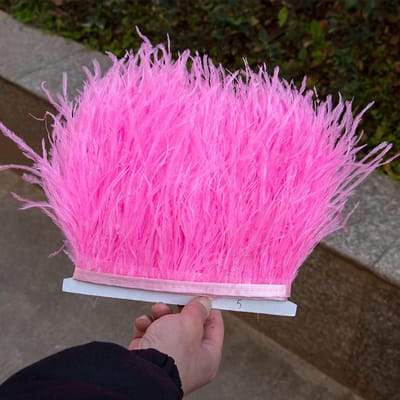 1 meter paarse struisvogelveren franje 8-10 cm natuurlijke pluimen lint voor bruiloft decoratie feestjurk kleding accessoires 8-10cm