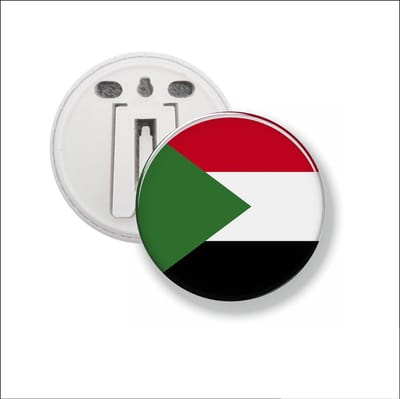 Button Met Clip 58 MM - Vlag Soedan