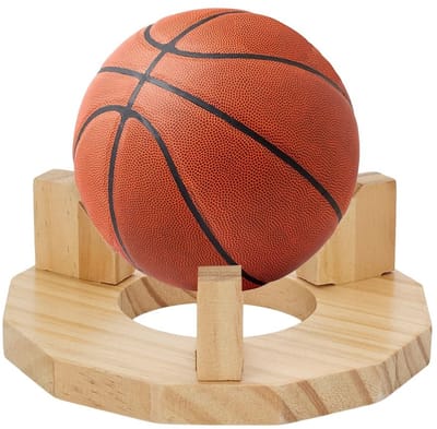 Dailygoods- Balhouder Houten 15x15x5CM - Ballenrek - Balstandaard - Display - Afneembaar - Eenvoudige montage
