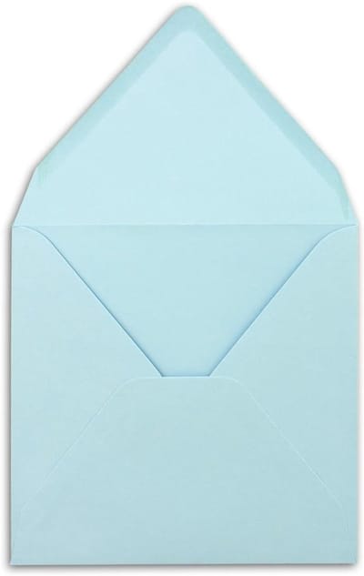 Vierkante Enveloppen - Briefkaarten Enveloppen - Uitnodigingen Versturen - Puntige Sluitflap - 14 x 14 cm - Lichtblauw