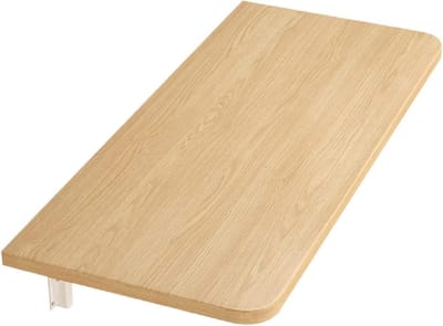 Opvouwbare Wandtafel - Zwevend Bureau Klaptafel - Ruimte Besparen - Massief Hout Rubberboom - 45 x 100 cm - Natuurlijk