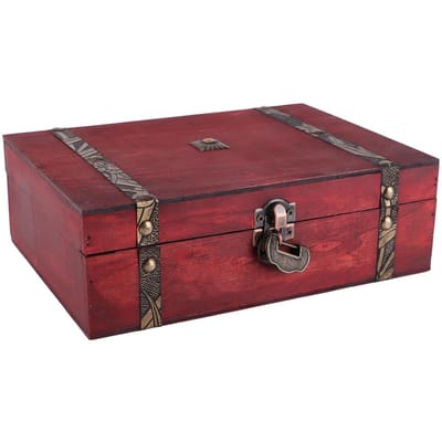 Sieradendoos Retro Dagelijkse Benodigdheden Desktop Opbergdoos met Slot Sieraden Houten Geschenkdoos brown