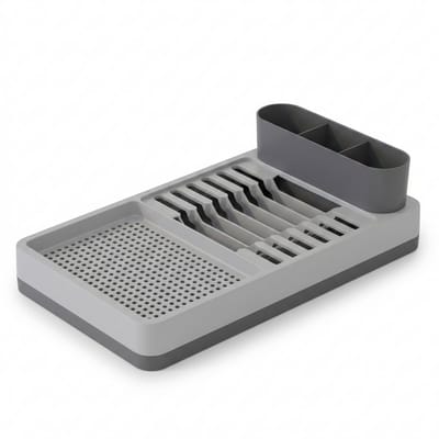 INDECOR Multifunctioneel Afdruiprek – Keuken Organizer met Borden en Bestek Houder – Antraciet