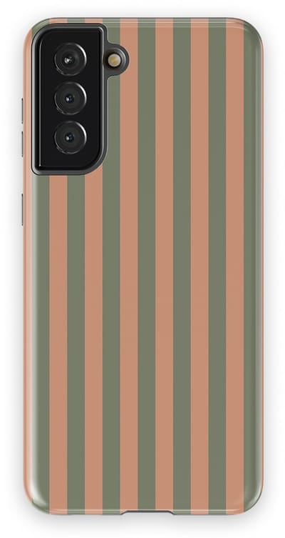 DripCase Gestreept Hoesje Samsung Galaxy S21 Plus | Backcover met Mag | Stripes Motief | Trendy Case Samsung Galaxy S21 Plus met Strepen Sweet Sage