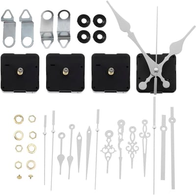 4 Stuks Quartz Beweging Mechanismen - Stille 16-Hand Uurmechanisme Set voor Horloge Reparatie en DIY Vervangingen, Wit