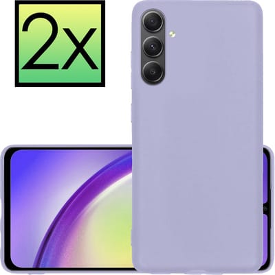 Hoesje - 2 Stuks - Geschikt voor Samsung Galaxy A34 - Sterk & Shockproof - Case Siliconen - Back Cover - Telefoon Hoes - Lila