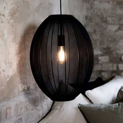 Markslöjd Hanglamp Florence, zwart, Ø 40 cm, nylon