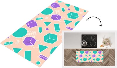 Keukenloper - Loper keuken - Vintage - Patronen - Blokken - 120x50 cm - Keukenloper vinyl