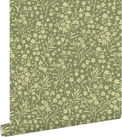 ESTAhome behang bloemetjes groen - 50 x 900 cm - 131210