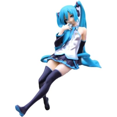 14CM Anime Zittende Hatsune Miku Figuren schattig en charmant Uitgebreid Haar Sakura Actie Speelgoed Meisjes PVC Figuur Model Speelgoed Hatsune Miku Meisjes blue