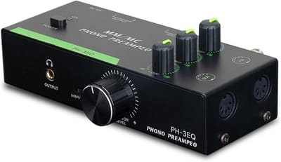 Phono Voorversterker met XLR - Laag Ruis Niveau & 3 Bands EQ voor Draaitafel (MM/MC)