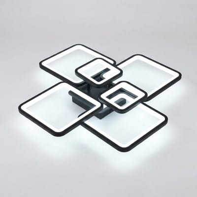 Archi Plafondlamp – Lamp - Afstandsbediening – LED - 3000K/4500K/6500K – Slaapkamer, eetkamer & woonkamer - Zwart