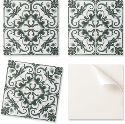 Decoratieve tegels met afbeeldingen, gelijmd, plantenpatroon, vierkanten 20x20x20 cm