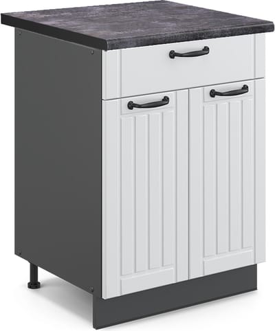 Vicco Fame-Line Keukenonderkast – 60 cm met lade, WB Antraciet Wit Landhuis