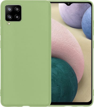 Hoesje - Geschikt voor Samsung Galaxy A12 - Sterk & Shockproof - Siliconen Case - Hoes Cover - Telefoonhoes - Groen