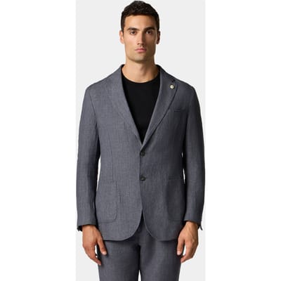 Brooks Brothers Linen Single-breasted Blazer Dark Grey Size: 36 | Blazers Outlet | Heren | Grijs