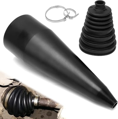 Universele schachtmanchet met metalen klemmen voor verlijming, flexibele manchet, zwart rubberen bellow, 32x10 cm