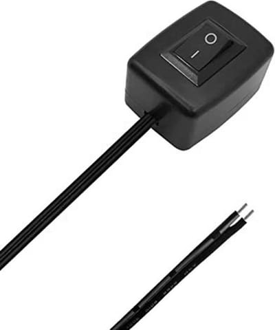 VCTparts® Drukknop Schakelaar 12V Opbouw 0-1 Aan/Uit met 100cm Kabel en Plakrand