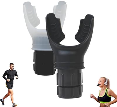 2 stuks - Longcapaciteitstrainer - Draagbaar mondstuk COPD-trainingsapparaat - Zwart + wit- Ademhalingstrainer - Ademhalingstrainer met instelbare weerstand - longcapaciteitstrainer - Geschikt voor sport, hardlopen, vechtsporten en andere oefeningen.