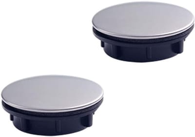 RVS Afvoerpluggen voor Keuken- en Badkamerspoelbakken - 2 Stuks Stopper voor Overloopgaten (45mm)