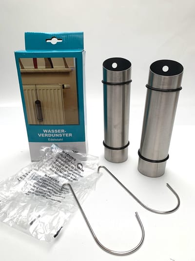 Waterverdamper radiator - 2x - rvs - luchtbevochtiger radiator - verdampingsbakje