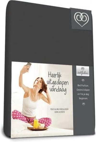 Percaline Topper katoen hoeslaken 80 x 200 cm antra
