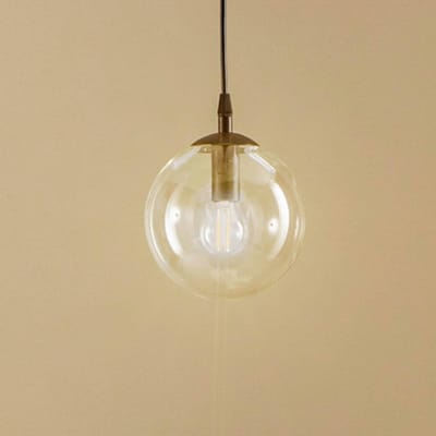 Emibig Billund zwart met transparante bol 14 cm hanglamp voor lamp E14 - Stijlvolle verlichting voor elk interieur