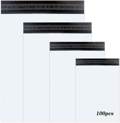 Cosensi - Plastic Verzendzakken - Waterdichte Verzendzakken - Opaque en Zelfklevend - Wit - Verzendmateriaal - Voor Diverse Pakjes - 100 Stuks