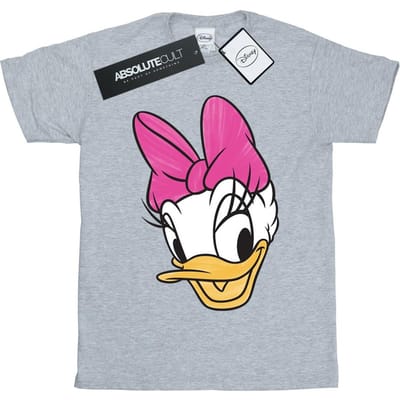 Disney Dames/Dames Daisy Eend Hoofd Beschilderd Katoenen Vriendje T-shirt (Sportgrijs)