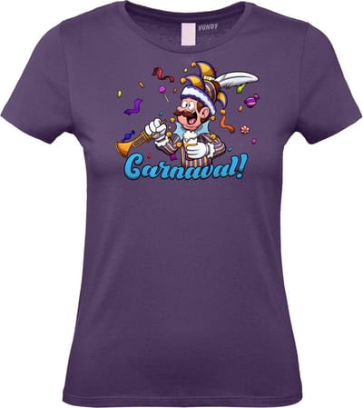 Dames T-shirt Carnavalluh | Carnaval | Carnavalskleding Dames Heren | Paars | maat XS