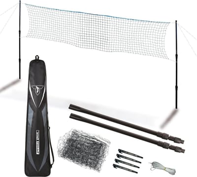 Telescopische hoogte verstelbare netset voor badminton - 125-155 m hoogte, 610 m breedte in tas