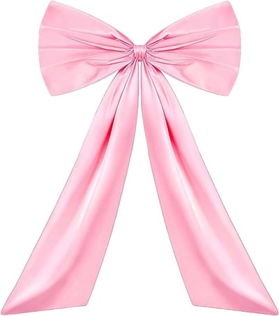 Elegante grote satijnen strik als wanddecoratie, duurzame vilten achtergrond voor bruiloften en feestjes, roze strik voor verjaardagsdecoratie, 60 x 80 cm
