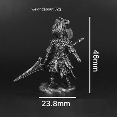 Figurine d'Action Animee Metalique Personnage de Jeu Modele Collections Jouet Cadeaux Nameless King Dark Souls III Laiton Blanc Vintage gray