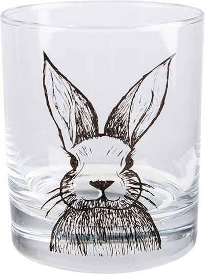 Clayre & Eef Waterglas 300 ml Transparant Glas Konijn