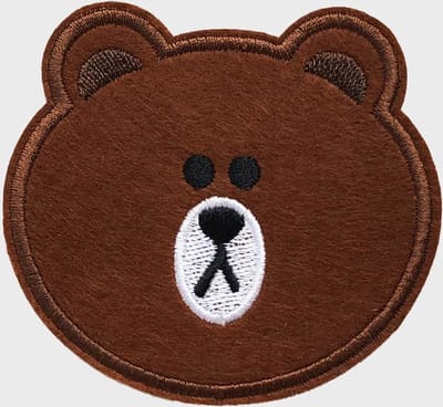 Patchy LINE Friends Brown - Bruine Beer Strijkpatch - Strijkapplicatie 8 x 7,5 cm (WOP)