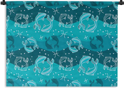 Wandkleed - Wanddoek - Vissen - Zodiac - Design - 120x90 cm - Wandtapijt