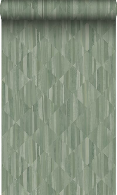 Origin Wallcoverings behang 3D-houtmotief vergrijsd groen - 50 x 900 cm - 347868