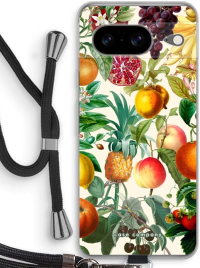Case Company® - Hoesje met koord geschikt voor Google Pixel 8 hoesje met Koord - Classic Flora - Telefoonhoesje met Zwart Koord - Bescherming aan alle Kanten en Over de Schermrand
