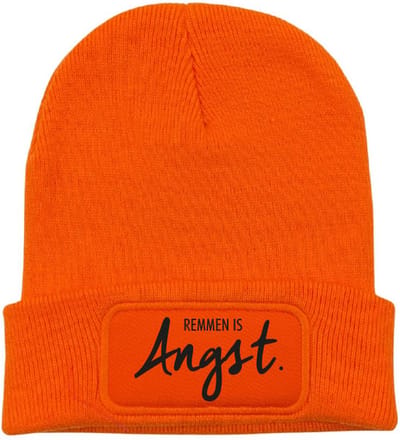 Remmen is angst wintermuts oranje - soBAD. | Wintersport | Après ski outfit Warme Muts voor Volwassenen | Heren en Dames Beanie