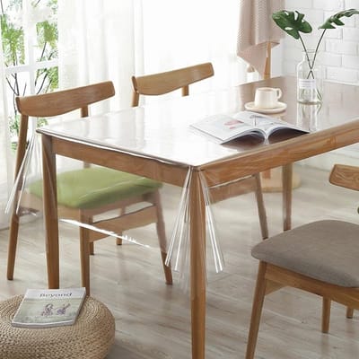 Dailygoods- Tafelkleed Afwasbaar 220 x 140 cm - Transparant Tafelkleed - PVC-Folie - Waterdicht - Antislip - Bescherming tegen Vlekken - Tafelfolie