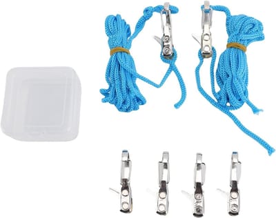 Verstelbare Touwspanner Set van 4 met 2 Touwen en Opbergdoos, Eenvoudige en Snelle Verstelling voor Veilig Bevestigen en Ontgrendelen, Ideaal voor Outdoor Activiteiten
