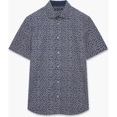 French Connection 5 Flower Trim/tape Ss Marine Maat: XS | Casual Overhemden Outlet | Heren | Blauw