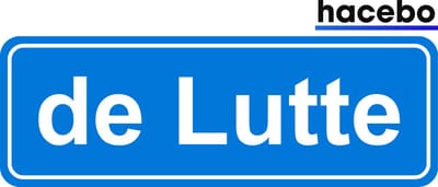 Hacebo - Plaatsnaam Sticker - 29x10 CM - de Lutte sticker - Verkeersborden sticker - grappige cadeaus - de Lutte