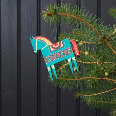 Kerst houten paard decoratie Rex London
