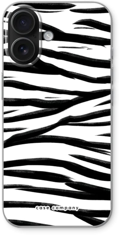 Case Company® - Hoesje geschikt voor iPhone 16 hoesje - Zebra pattern - Soft Cover Telefoonhoesje - Bescherming aan alle Kanten en Schermrand