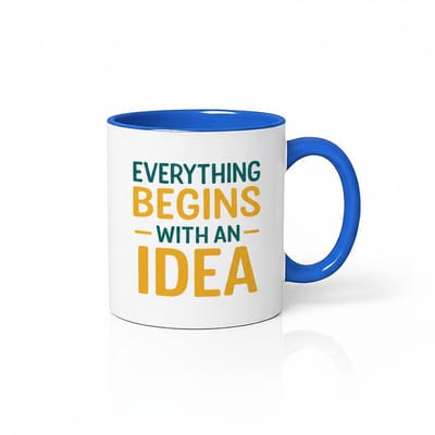 Alles Begint met een Idee Mok - Inspirerende Koffiemok met Kleur