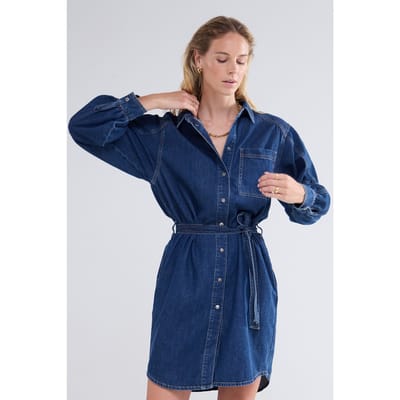 Summum Woman Denim Shirt Dress Lightweight Cotton Tencel Denim Size: 34 | Shirt Dresses Outlet | Dames | Blauw