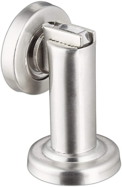 Deurbuffer, van roestvrij, vastzetten aan muur of vloer, deurhouder, zilver