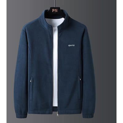 Herfst en Winter Nieuwe Opstaande Kraag Fluweel Verdikte Jas Vaders Kleding Middelbare Leeftijd en Oudere Vaders Jas Mannen Kleding 5XL black
