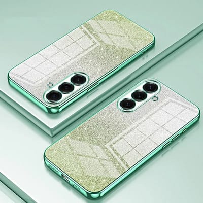 Hoesje geschikt voor Samsung Galaxy S26 - Phonesta Crystal Sparkle Glitter Silicone Back Cover - Groen